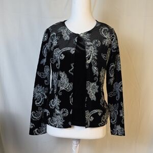 Notations Black and Silver Paisley Blazer And Shirt